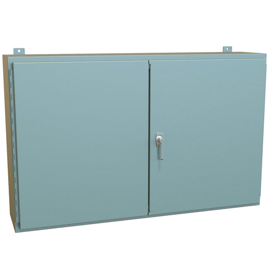 Hammond 1422RW10 N12 Double Door Wallmount Enclosure w/Panel - 30" x 48" x 10" - Steel/Gray