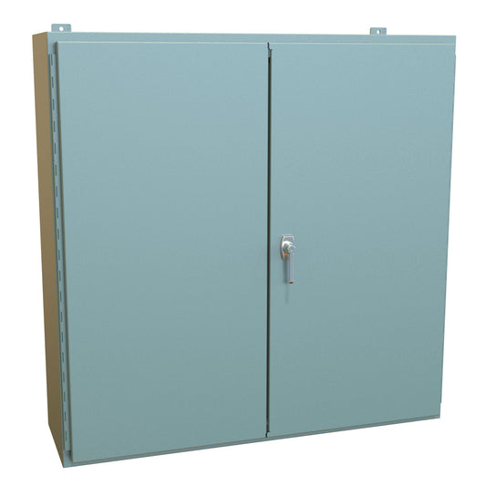 Hammond 1422VV12 N12 Double Door Wallmount Enclosure w/Panel - 42" x 42" x 12" - Steel/Gray