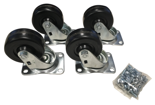 Hammond 1425BH Rack and Cabinet Caster Set, Heavy Duty Hard Composition Wheels, 3.00" Diameter, 1,050 lbs Capacity, Set of 4, No Brakes.