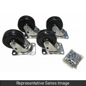 Hammond 1425BM Rack and Cabinet Caster Set, Medium Duty Hard Composition Wheels, 3.00" Diameter, 700 lbs Capacity, Set of 4, No Brakes.