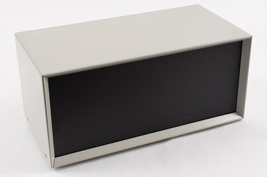 Hammond 1426Y Metal Instrument Enclosure, Beige with Vented Bottom, Black Front Panel, 12" x 6" x 5.5"