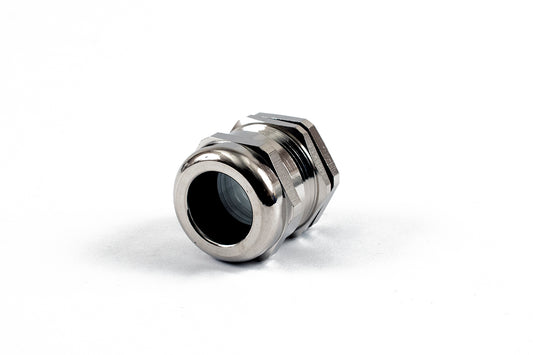 Hammond 1427BCGM25 1427BCG Liquid-Tight Cordgrip, Nickel Plated Brass, M25x1.5 Thread, Wire Diameter 13 mm-18 mm, 26 mm Mounting Hole, IP68.
