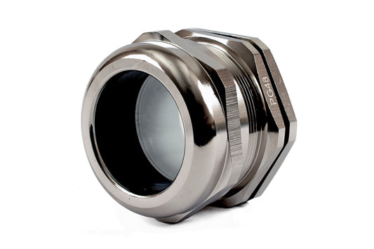 Hammond 1427BCGPG48 1427BCG Liquid-Tight Cordgrip, Nickel Plated Brass, PG48 Thread, Wire Diameter 37 mm-44 mm, 60 mm Mounting Hole, IP68.