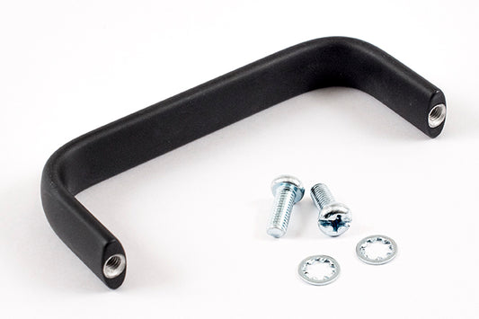 Hammond 1427C2BK Metal Handle, Oval Profile, Black Anodized Aluminum, 4.00" Mounting Hole Centers, 1.75" Depth, 0.67" Width, 10-32 Thread.