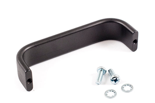 Hammond 1427C5BK Metal Handle, Oval Profile, Black Anodized Aluminum, 4.00" Mounting Hole Centers, 1.34" Depth, 0.87" Width, 8-32 Thread.