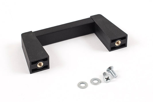 Hammond 1427GBB Metal Handle with Plastic Posts, Black Posts/Black Extrusion, Anodized Aluminum Bar, 3.00" Mounting Hole Centers, 1.64" Depth, 0.52" Width, M4-0.7 Thread.