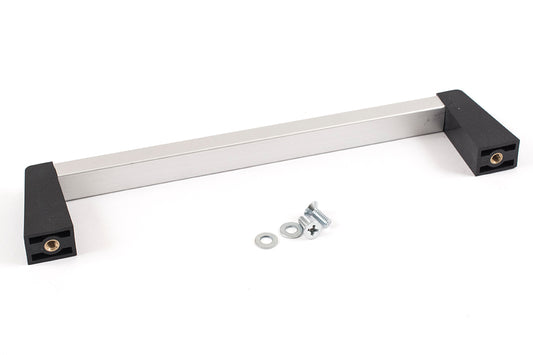 Hammond 1427LBC Metal Handle with Plastic Posts, Black Posts/Clear Extrusion, Anodized Aluminum Bar, 7.00" Mounting Hole Centers, 1.64" Depth, 0.52" Width, M4-0.7 Thread.