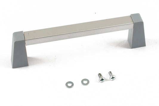 Hammond 1427MGC Metal Handle with Plastic Posts, Gray Posts/Clear Extrusion, Anodized Aluminum Bar, 5.30" Mounting Hole Centers, 1.64" Depth, 0.52" Width, M4-0.7 Thread.