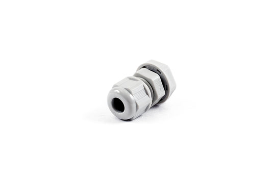 Hammond 1427NCGM12G 1427NCG Liquid-Tight Cordgrip, Gray Nylon, M12x1.5 Thread, Wire Diameter 3 mm-7 mm, 12 mm Mounting Hole, IP68, Standard Length.