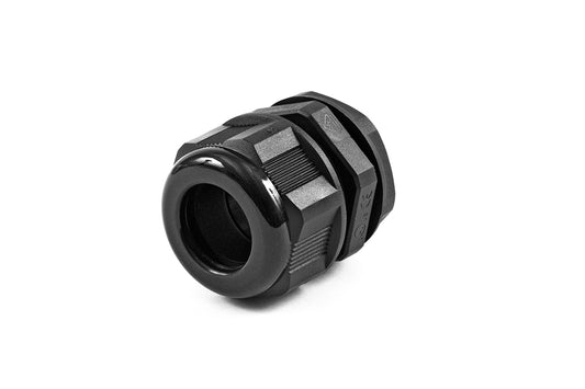 Hammond 1427NCGM25B 1427NCG Liquid-Tight Cordgrip, Black Nylon, M25x1.5 Thread, Wire Diameter 13 mm-18 mm, 25 mm Mounting Hole, IP68, Standard Length.