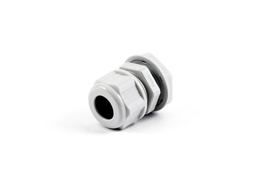 Hammond 1427NCGM25G 1427NCG Liquid-Tight Cordgrip, Gray Nylon, M25x1.5 Thread, Wire Diameter 13 mm-18 mm, 25 mm Mounting Hole, IP68, Standard Length.