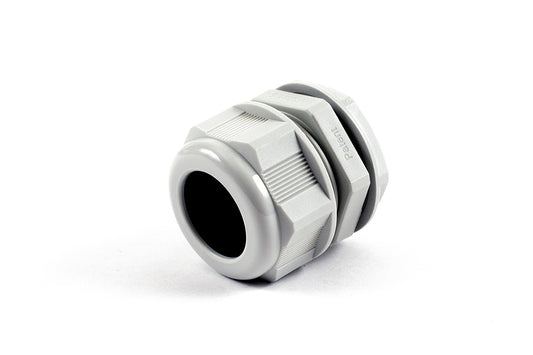 Hammond 1427NCGM40G 1427NCG Liquid-Tight Cordgrip, Gray Nylon, M40x1.5 Thread, Wire Diameter 22 mm-32 mm, 40 mm Mounting Hole, IP68, Standard Length.
