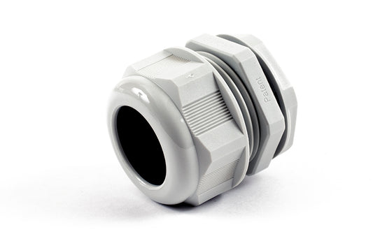 Hammond 1427NCGM50G 1427NCG Liquid-Tight Cordgrip, Gray Nylon, M50x1.5 Thread, Wire Diameter 32 mm-38 mm, 50 mm Mounting Hole, IP68, Standard Length.