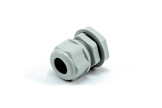 Hammond 1427NCGPG13G 1427NCG Liquid-Tight Cordgrip, Gray Nylon, PG13 Thread, Wire Diameter 6 mm-12 mm, 21 mm Mounting Hole, IP68, Standard Length.