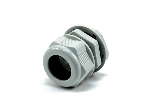 Hammond 1427NCGPG29G 1427NCG Liquid-Tight Cordgrip, Gray Nylon, PG29 Thread, Wire Diameter 18 mm-25 mm, 37 mm Mounting Hole, IP68, Standard Length.