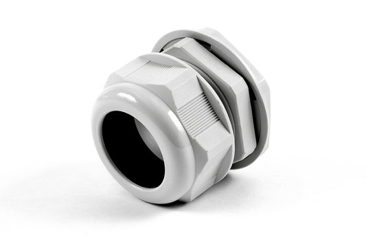 Hammond 1427NCGPG42G 1427NCG Liquid-Tight Cordgrip, Gray Nylon, PG42 Thread, Wire Diameter 32 mm-38 mm, 55 mm Mounting Hole, IP68, Standard Length.
