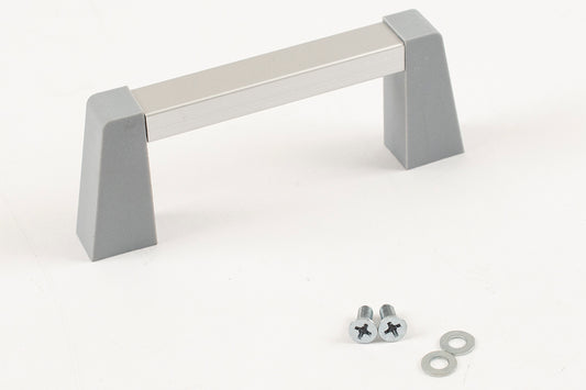 Hammond 1427NGC Metal Handle with Plastic Posts, Gray Posts/Clear Extrusion, Anodized Aluminum Bar, 3.50" Mounting Hole Centers, 1.64" Depth, 0.52" Width, M4-0.7 Thread.
