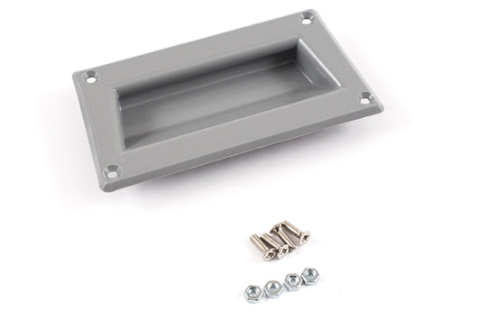 Hammond 1427R Styled Plastic Handle, Gray ABS Plastic Handle, 3.98" L x 2.47" H, M3-0.5 Thread.