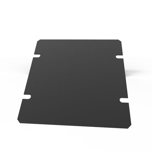 Hammond 1431-6BK3 1441 Series Steel Bottom Panel, 4.00" x 4.00", Satin Black Powder Coat, For 1441-6 Chassis.