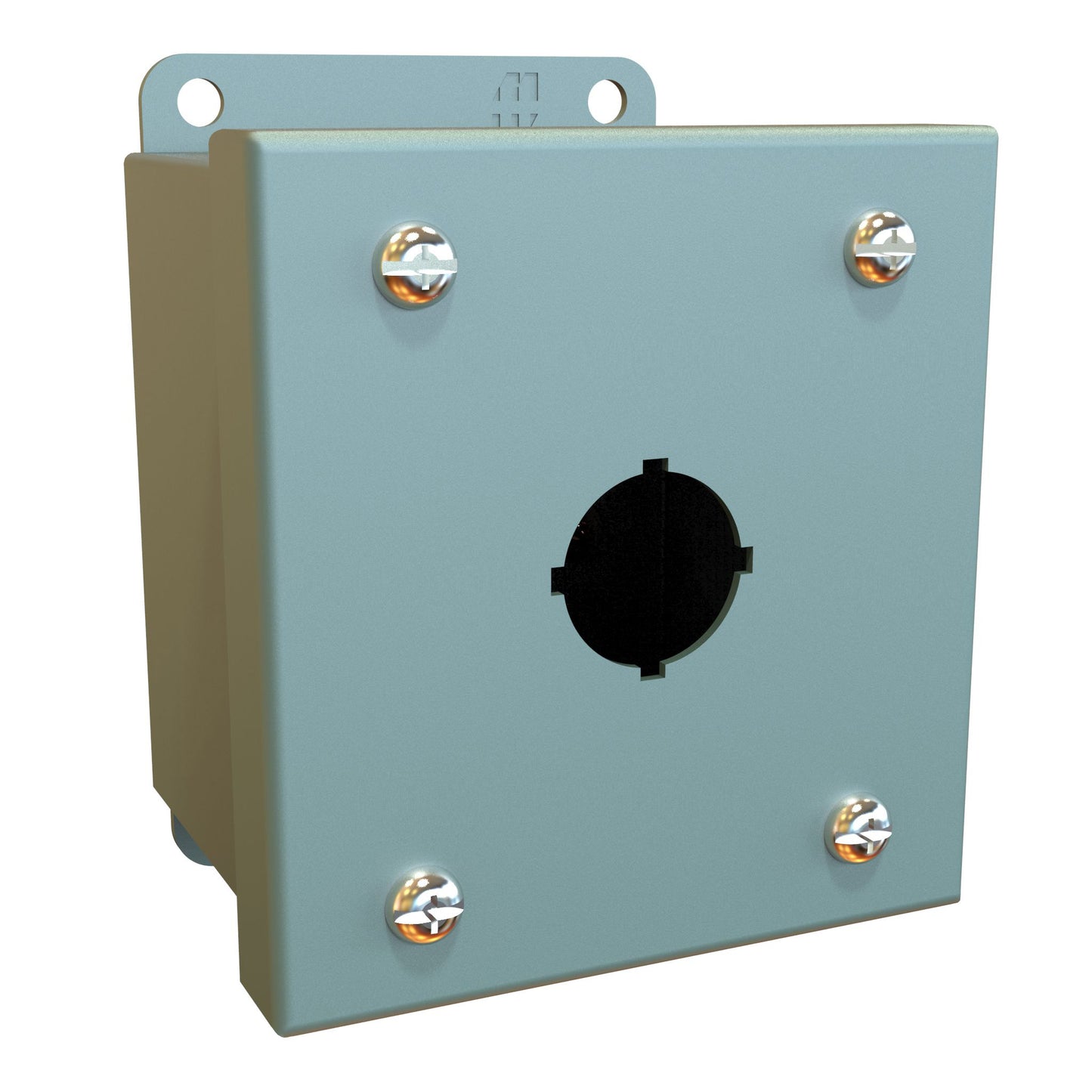 Hammond 1435MA Pushbutton Enclosure - 1 PB x 22.5mm - Steel/Gray (3.5" x 3.25" x 2.75")