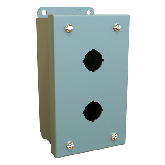 Hammond 1435MB Pushbutton Enclosure - 2 PB x 22.5mm - Steel/Gray (5.75" x 3.25" x 2.75")
