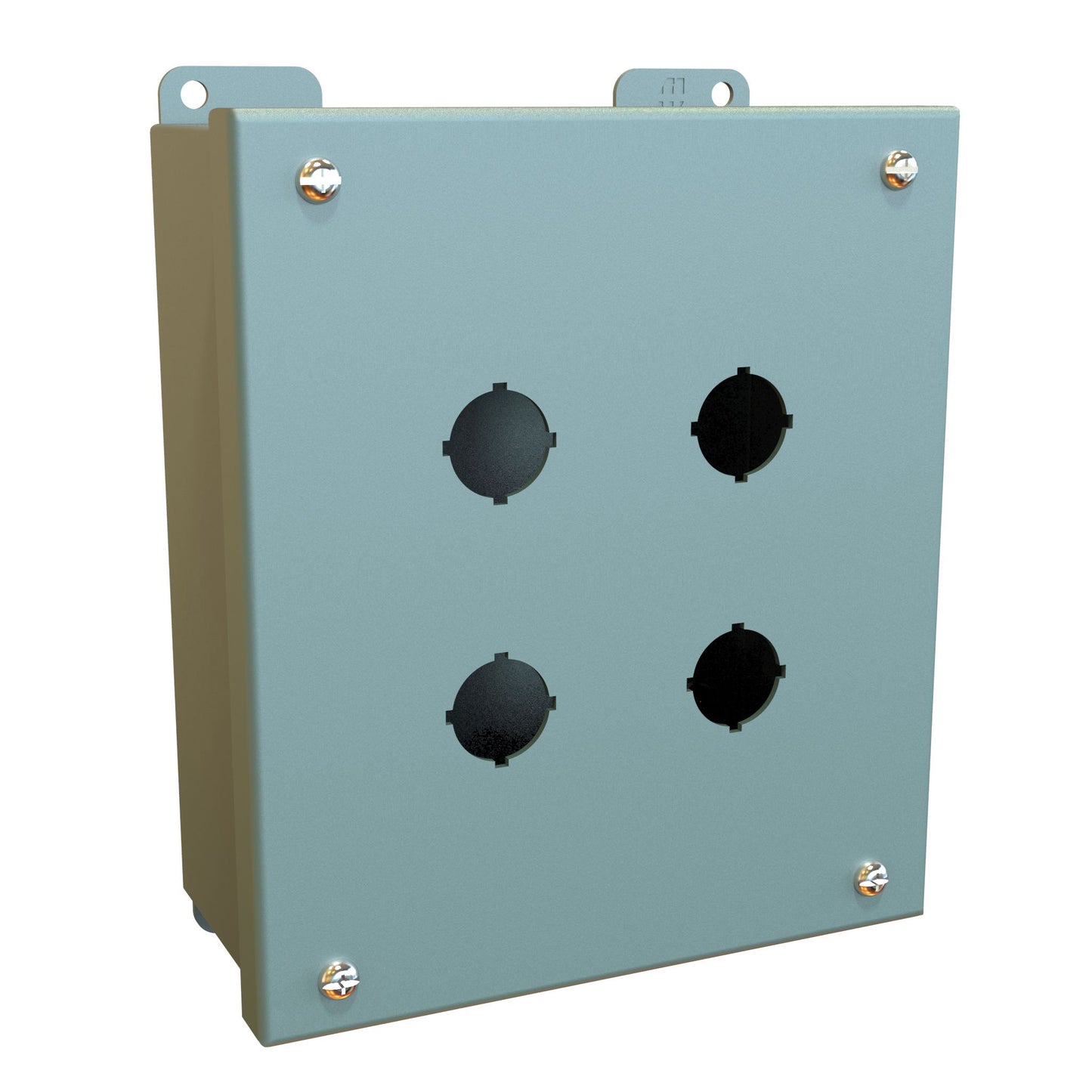 Hammond 1435MF Pushbutton Enclosure - 4 PB x 22.5mm - Steel/Gray (7.25" x 6.25" x 3.0")