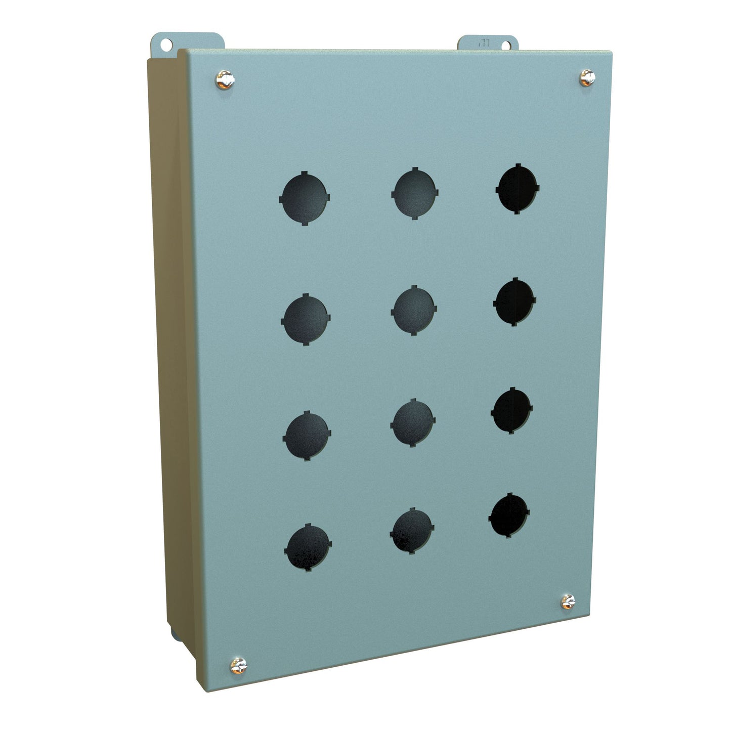 Hammond 1435MO Pushbutton Enclosure - 12 PB x 22.5mm - Steel/Gray (11.75" x 8.5" x 3.0")