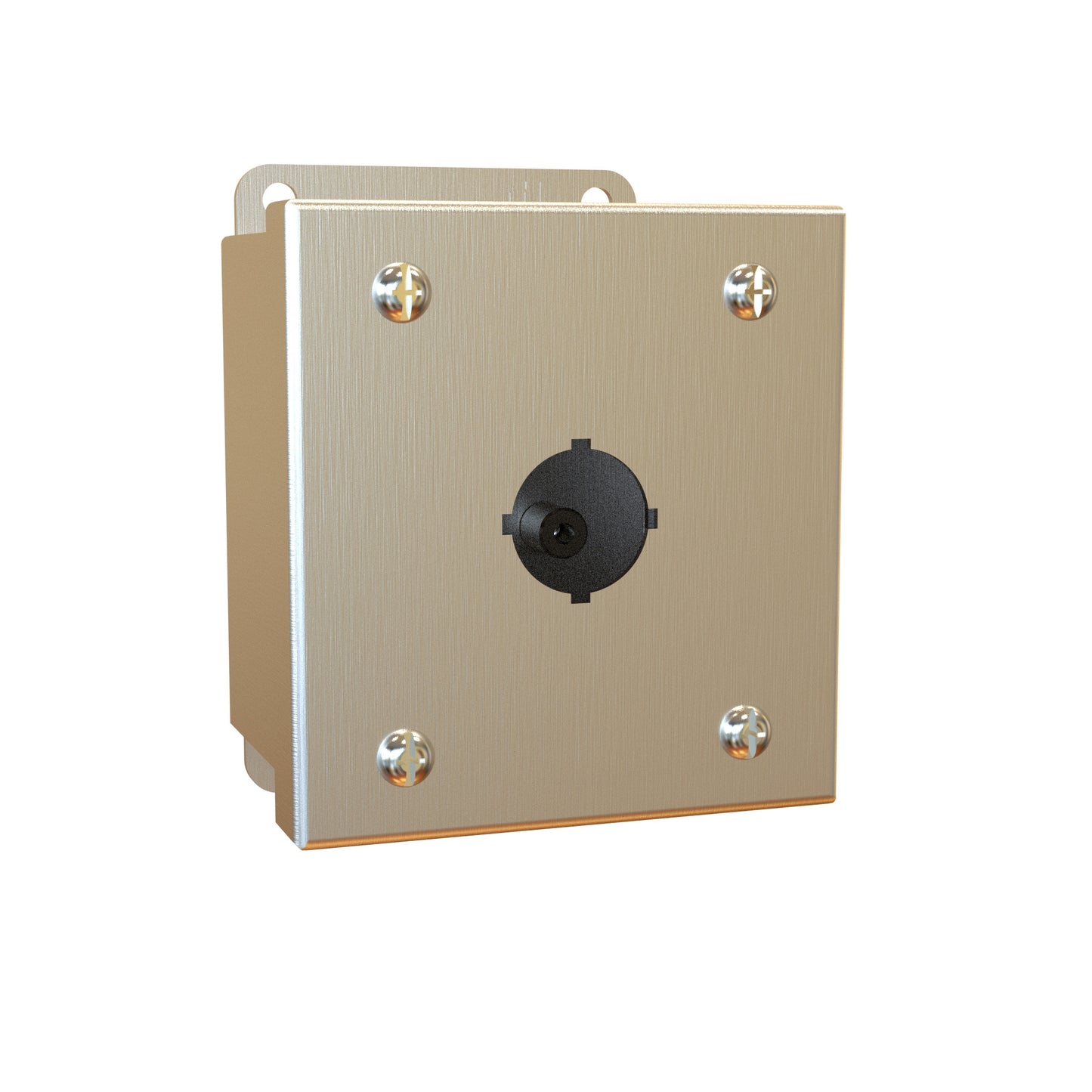 Hammond 1435MSSA Pushbutton Enclosure - 1 PB x 22.5mm - 304 Stainless Steel (3.5" x 3.25" x 2.75")