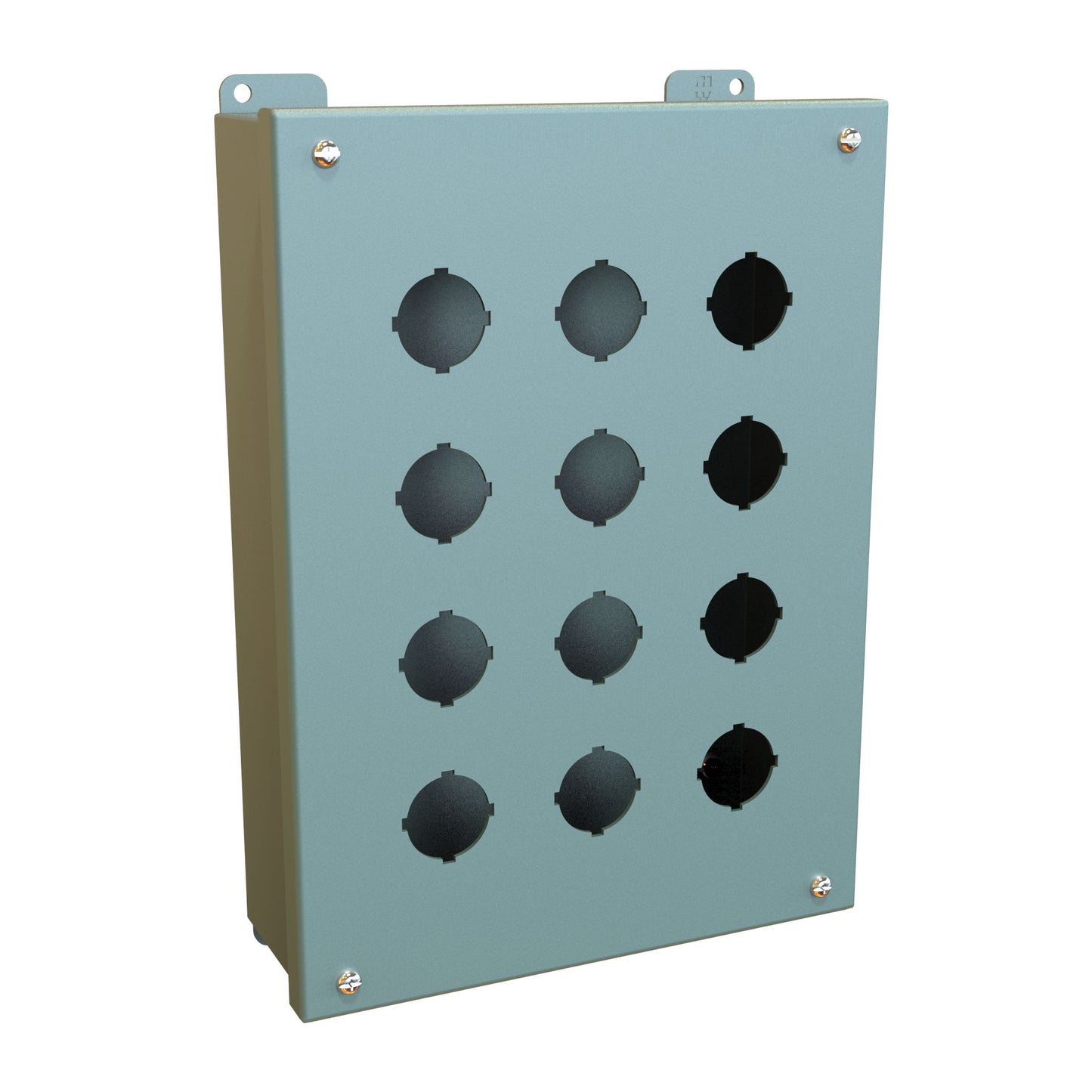 Hammond 1435O Pushbutton Enclosure - 12 PB x 30.5mm - Steel/Gray (11.75" x 8.5" x 3.0")