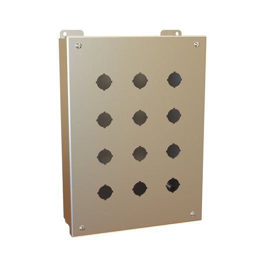 Hammond 1435SSO Pushbutton Enclosure - 12 PB x 30.5mm - 304 Stainless Steel (11.75" x 8.50" x 3.00")
