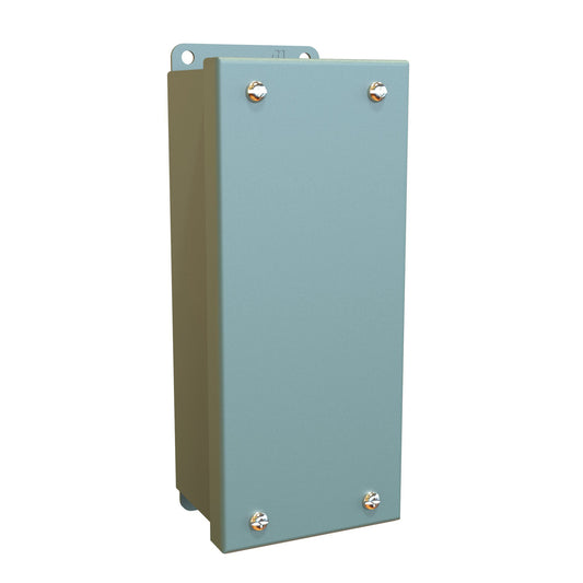 Hammond 1436C N12 Junction Box, Lift-Off Cover with Screws - 8.0" x 3.2" x 2.7" - Steel/Gray