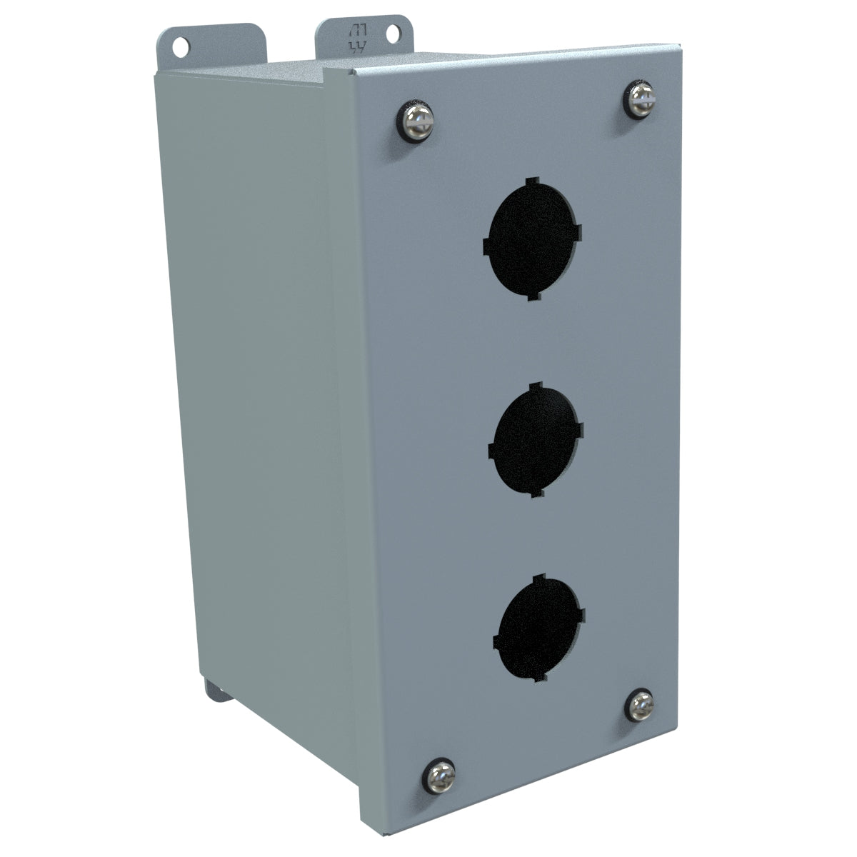 Hammond 1437C Pushbutton Enclosure - Extra Deep - 3 PB x 30.5mm - Steel/Gray