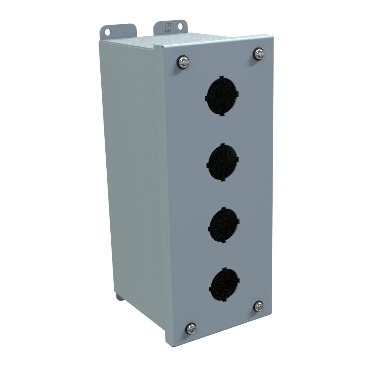 Hammond 1437D Pushbutton Enclosure - Extra Deep - 4 PB x 30.5mm - Steel/Gray