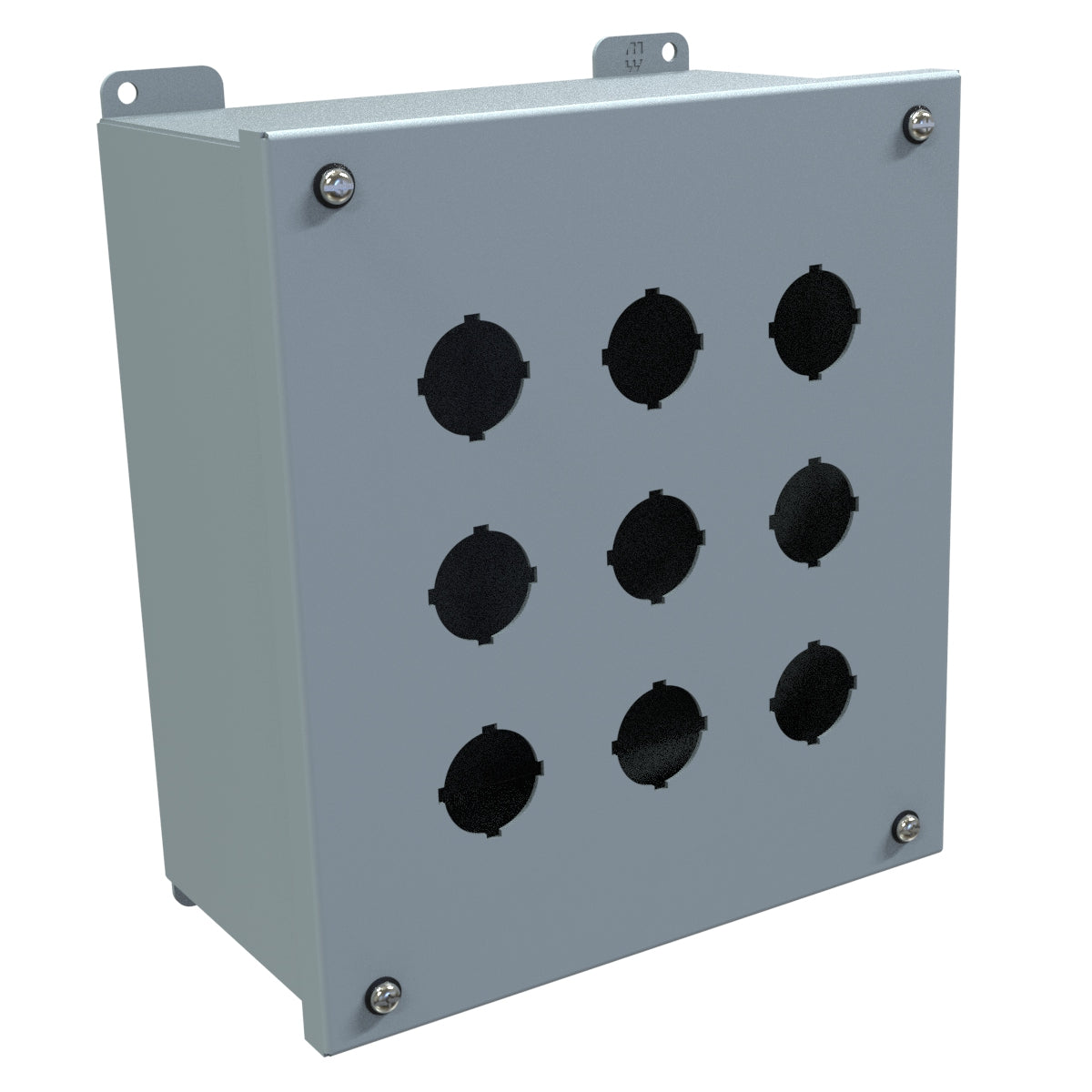 Hammond 1437K Pushbutton Enclosure - Extra Deep - 9 PB x 30.5mm - Steel/Gray