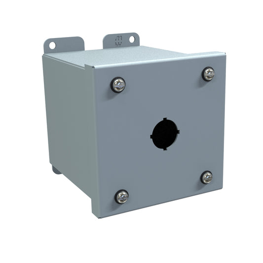 Hammond 1437MA Pushbutton Enclosure - Extra Deep - 1 PB x 22.5mm - Steel/Gray