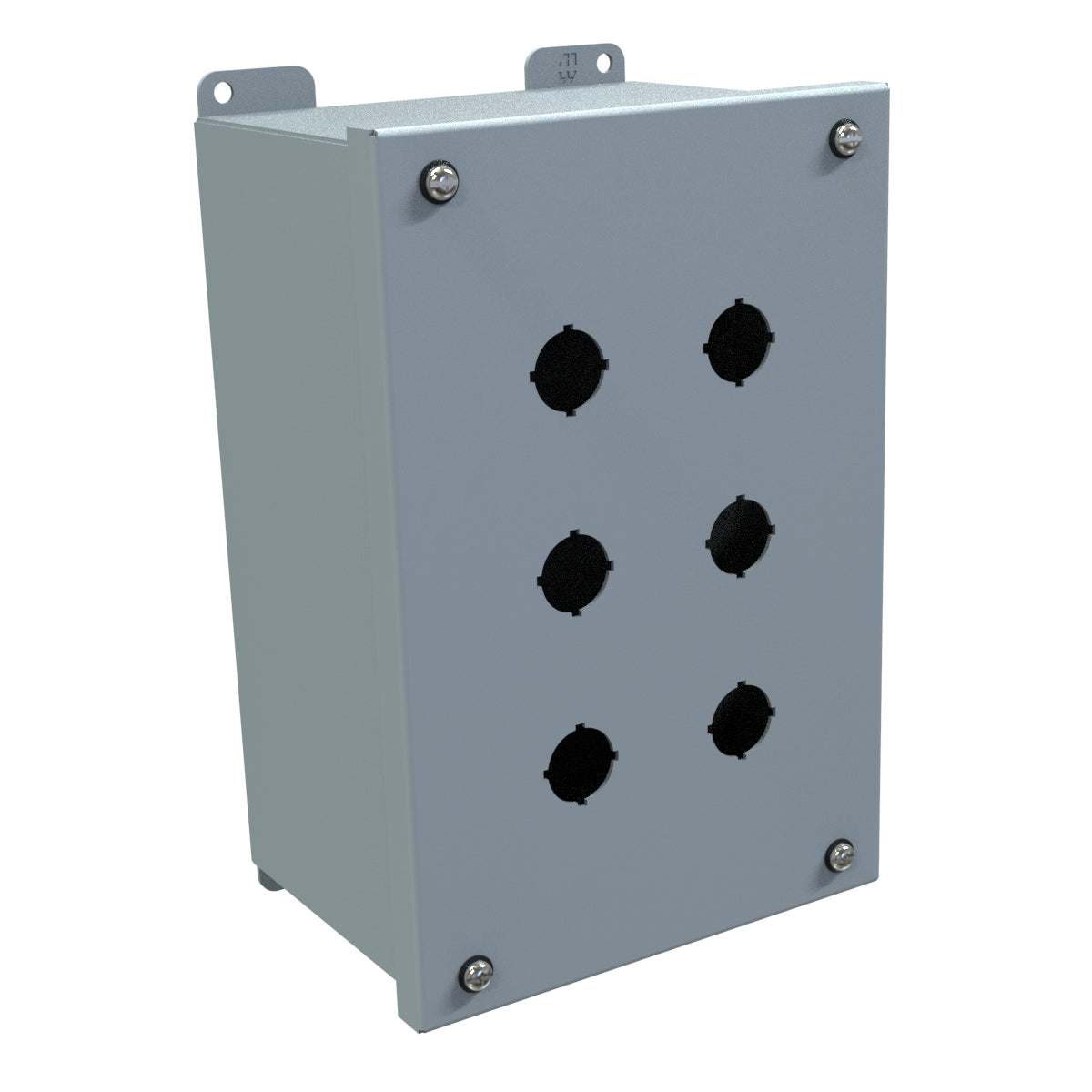 Hammond 1437MH Pushbutton Enclosure - Extra Deep - 6 PB x 22.5mm - Steel/Gray