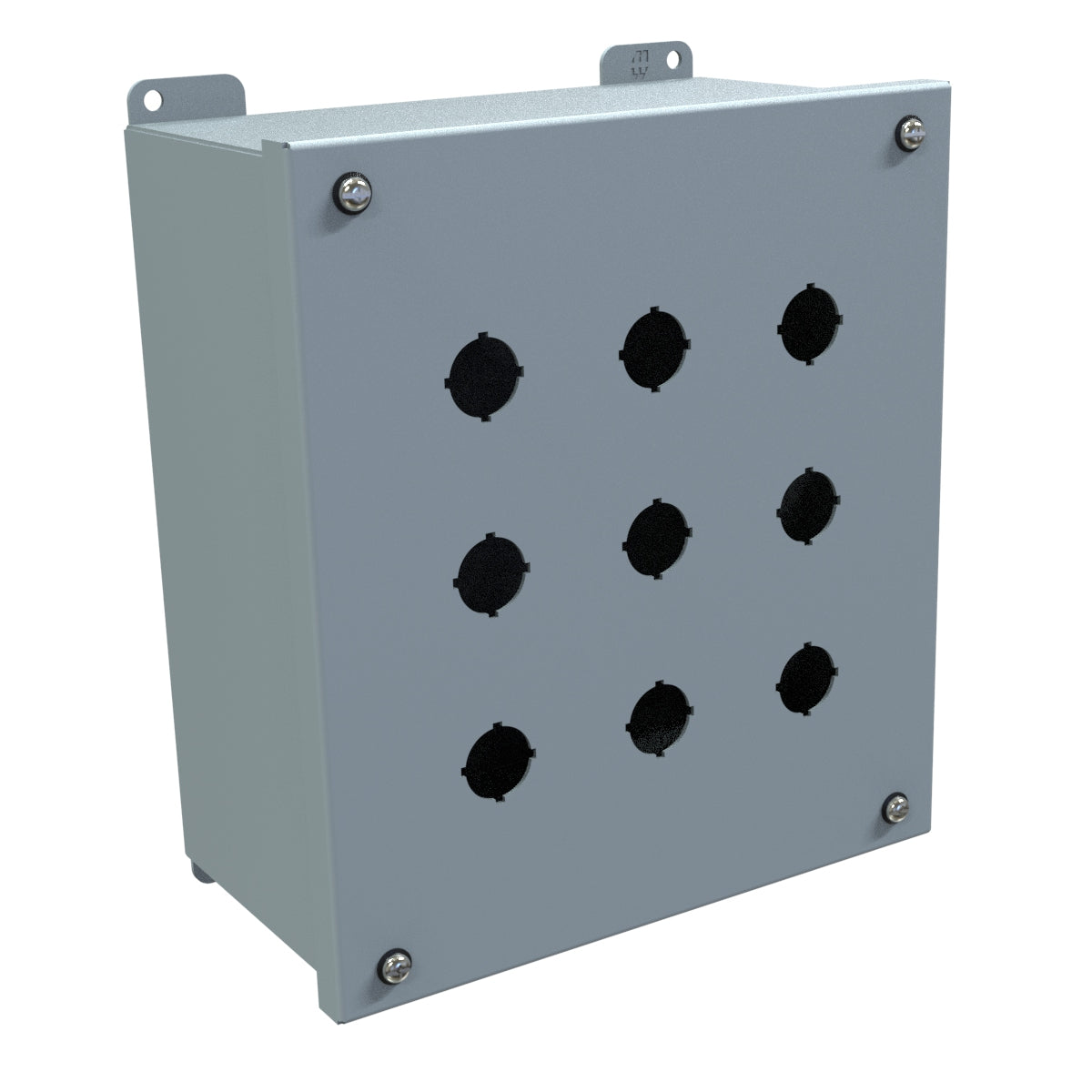 Hammond 1437MK Pushbutton Enclosure - Extra Deep - 9 PB x 22.5mm - Steel/Gray