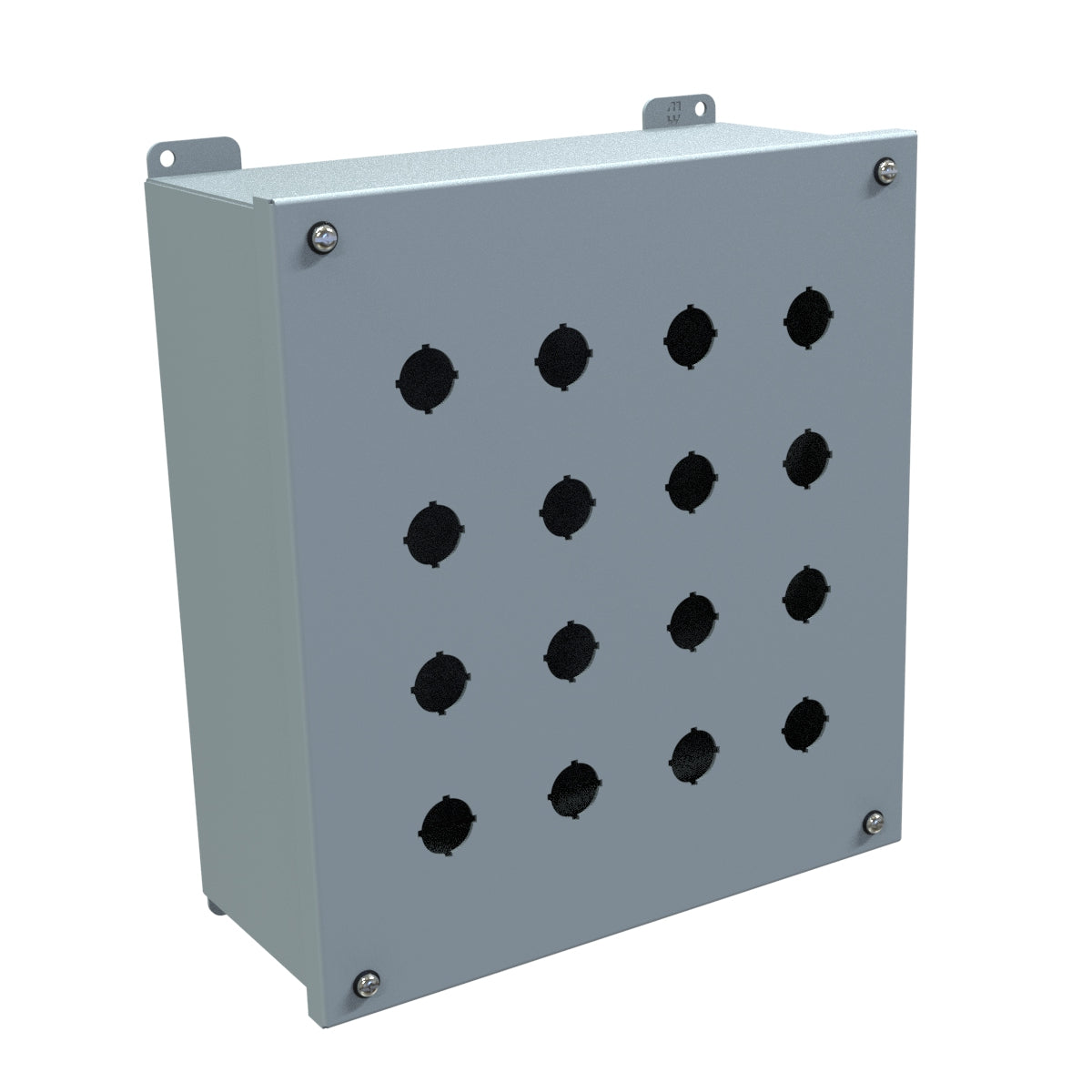 Hammond 1437MS Pushbutton Enclosure - Extra Deep - 16 PB x 22.5mm - Steel/Gray