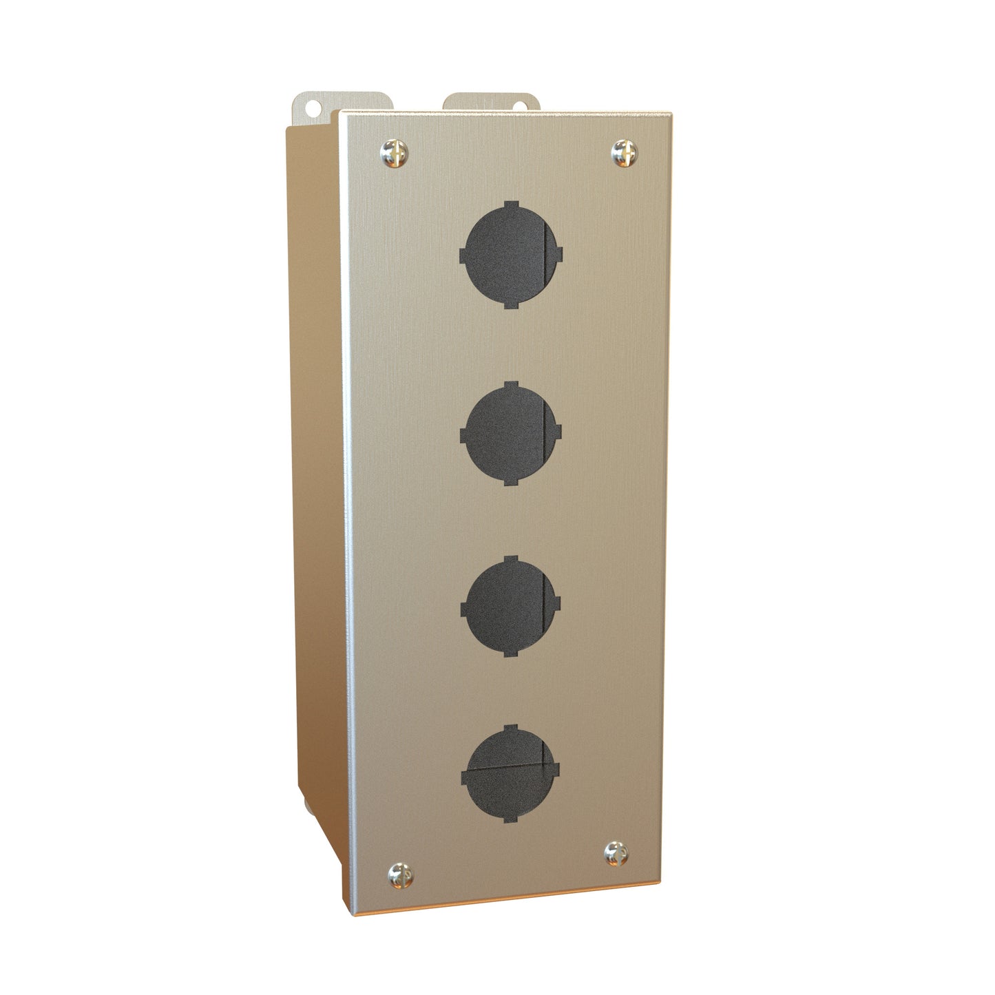 Hammond 1437MSSD Pushbutton Enclosure - Extra Deep - 4 PB x 22.5mm - 304 Stainless Steel