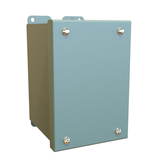 Hammond 1438B N12 Junction Box, Lift-Off Cover with Screws - Extra Deep - 6" x 4" x 4.75" - Steel/Gray