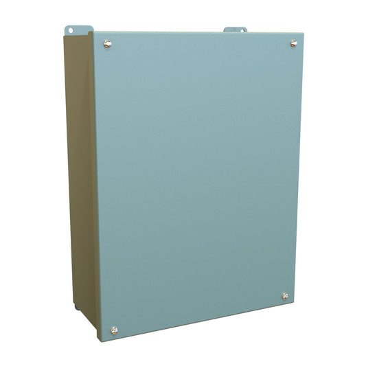 Hammond 1438V N12 Junction Box, Lift-Off Cover with Screws - Extra Deep - 14" x 10.75" x 4.75" - Steel/Gray