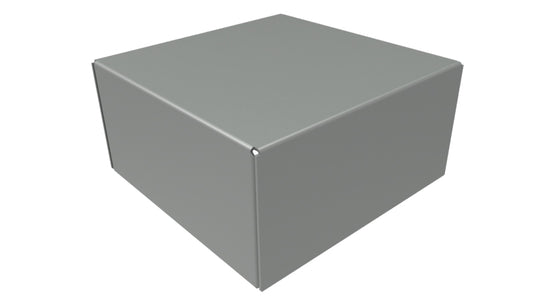 Hammond 1441-6 1441 Series Steel Chassis, 20 Gauge, 4.00" x 4.00" x 2.00", ASA 61 Gray Powder Coat.