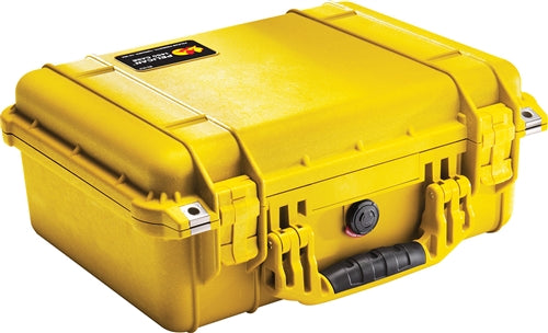 Pelican 1450NF Protector Case with No Foam (Empty), Yellow (ID 14.66" x 10.24" x 6.12") Mfr# 1450-001-240