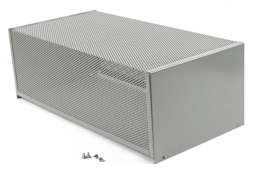 Hammond 1451-16 1451 Series Perforated Steel Chassis Cover, 10.00" x 6.00", ASA 61 Gray Powder Coat, For 1441-15/1441-16 Chassis.