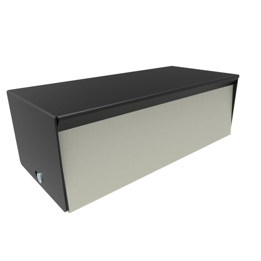 Hammond 1454G 1454 Series Steel Instrument Enclosure, Sloped/Vertical Front Panel, 6.00" x 2.50" x 2.00", Beige Panels with Textured Black Covers.