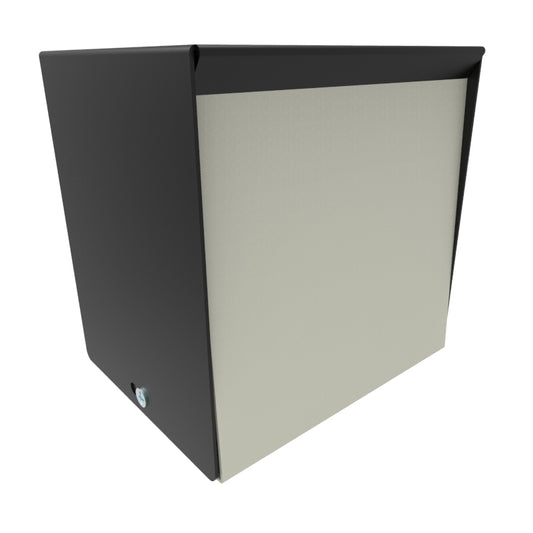 Hammond 1454J 1454 Series Steel Instrument Enclosure, Sloped/Vertical Front Panel, 4.00" x 3.00" x 4.00", Beige Panels with Textured Black Covers.