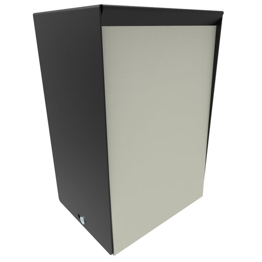 Hammond 1454M 1454 Series Steel Instrument Enclosure, Sloped/Vertical Front Panel, 4.00" x 3.00" x 6.00", Beige Panels with Textured Black Covers.