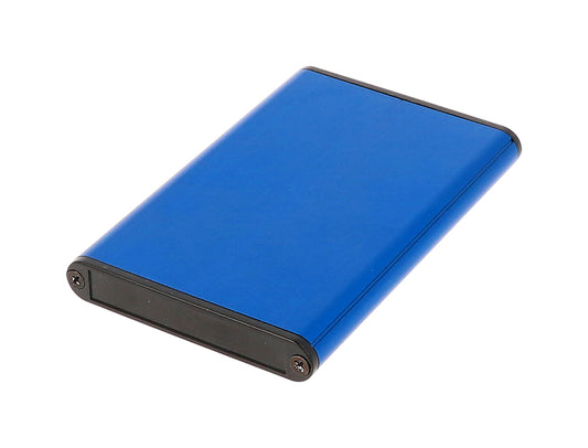 Hammond 1455A1002BU 1455 Series Extruded Aluminum Enclosure, Plastic End Panels, Without Sliding Plate, 100 mm x 70 mm x 12 mm, Blue Anodized.