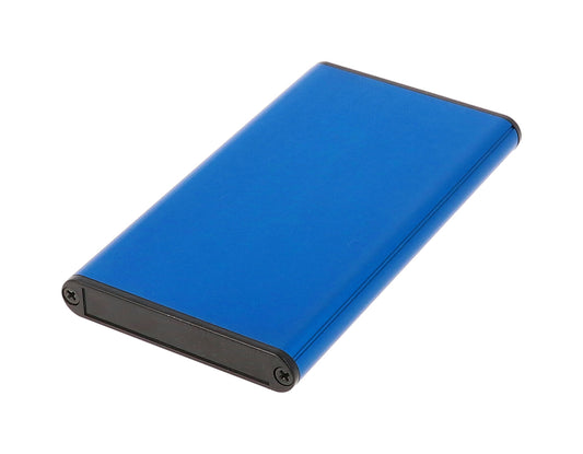 Hammond 1455A1202BU 1455 Series Extruded Aluminum Enclosure, Plastic End Panels, Without Sliding Plate, 120 mm x 70 mm x 12 mm, Blue Anodized.