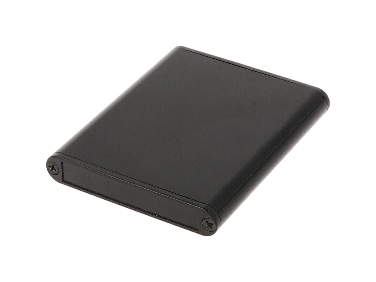 Hammond 1455A802BK Extruded Aluminum Enclosure, Black with Plastic End Panels 3.15" x 2.76" x 0.47"